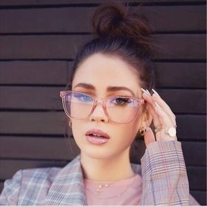 Quay Australia Hardwire Blue Light Glasses Pink
